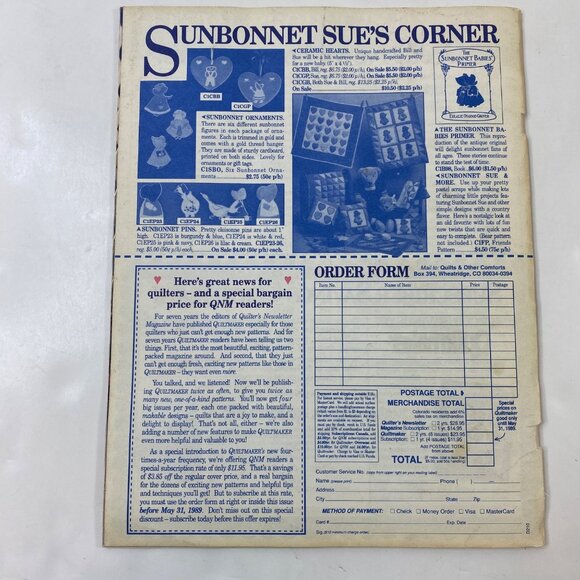 Vintage Quilters Newsletter Magazine March 1989 No. 210 Articles And Patterns - Picture 2 of 10